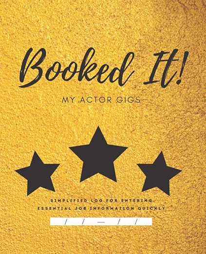 Booked It - Actor Log Book in glittery gold